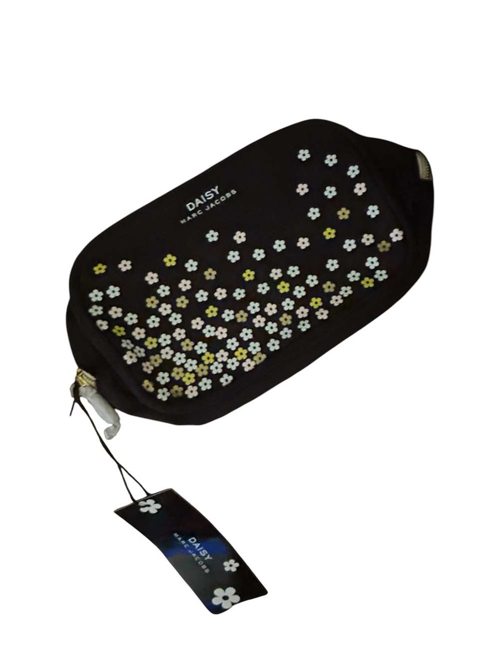 NWT Marc Jacobs Black Daisy Embellished Cosmetic Case